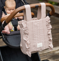 Sac de rangement rond personnalisé à volants pour poussette, amovible et détachable, organisateur de poussette suspendu, sac de rangement pour couches