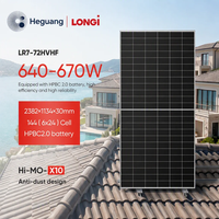 Meilleures ventes pour panneau solaire photovoltaïque Hi-MO 640-670W à haute efficacité HBC de type N pour module bifacial, cellule 210 mm, CE TUV