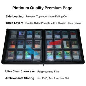 Album <span class=keywords><strong>de</strong></span> cartes à collectionner pour jeux <span class=keywords><strong>de</strong></span> cartes à collectionner, avec 20 pages à chargement latéral, 480 cartes, 12 pochettes, classeur à fermeture éclair - Product Image 3