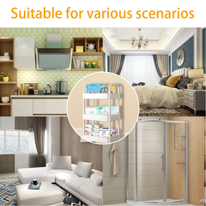 Chariot de rangement multifonctionnel à trois niveaux pour cuisine et salle de bain, chariot métallique mobile à roulettes, chariot de sol multi-niveaux - Product Image 5