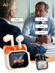 Écouteurs TWS JM19 avec Traducteur IA en Temps Réel, Réduction Active du Bruit, Assistant Intelligent, Traduction en 156 Langues et Écran Couleur OLED - Product Image 2