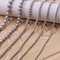 Perles rondes en verre cristal gris de 3 mm pour la fabrication de bijoux, certifiées par une tierce partie