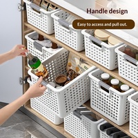 Boîte de rangement pour articles divers avec poignée, design rectangulaire transparent, portable, pour le salon, organisateur de jouets et de collations, panier de rangement en plastique