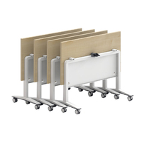 Mobilier de bureau moderne blanc Table de formation en bois convertible avec roues pour réunions et conférences