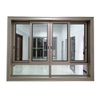 Ventana Moderna de Aluminio con Doble Acristalamiento, Diseño de Rejilla, Ventanas Corredizas de Aluminio, Ventanas Coloniales