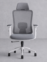 Chaise de bureau pivotante réglable à dossier haut de conception moderne gris avec appui-tête