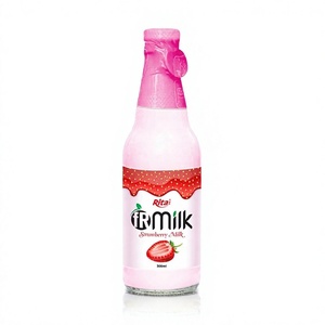 ริต้า เครื่องดื่มนมรสสตรอว์เบอร์รี บรรจุขวดแก้ว 500 มล. เครื่องดื่มอ่อนโยน นม FR ผู้ผลิตขายส่ง รับผลิตแบบ OEM ODM แบรนด์ส่วนตัว โรงงาน - Product Image 1