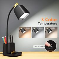 Veilleuse LED à commande tactile avec gradation progressive 3 couleurs, protection oculaire, en ABS, pour lecture au bureau et à la maison