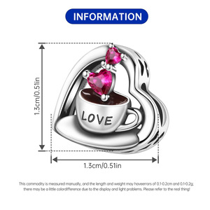 Heart-shaped coffee <b>beaded</b> DIY <b>bracelet</b>, versatile and easy to match, for women - Product Image 3