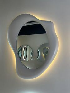<span class=keywords><strong>Miroir</strong></span> de salle de bain à LED avec cadre en bois à motif de fleurs de prunier, style rétro français, nouveau design chinois, à suspendre au mur - Product Image 4
