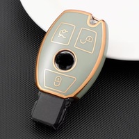 Housse de protection pour clé de voiture en TPU souple de qualité supérieure pour Mercedes Benz 3 boutons, coque de protection pour clé