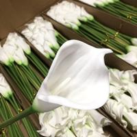 O-1019 Prix de gros, taille personnalisée 63 cm, fleurs de lys artificielles en PU au toucher réel, en vente