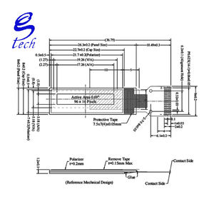 แผงจอ <span class=keywords><strong>OLED</strong></span> LCD ขนาด0.69นิ้ว SSD1315หน้าจอขนาดเล็ก96x16โมดูลสำหรับการแสดงผลขาวดำ IIC - Product Image 3