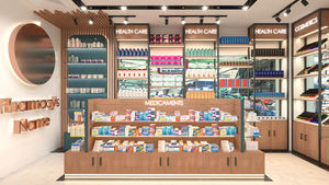 Étagères et vitrine de gondole de <span class=keywords><strong>pharmacie</strong></span> éclairées par LED de conception de meubles de <span class=keywords><strong>petite</strong></span> <span class=keywords><strong>pharmacie</strong></span> - Product Image 4