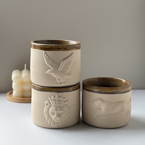 <span class=keywords><strong>Taza</strong></span> de Café de Cerámica con Logotipo Personalizable, 120ml 250ml, Venta Caliente en Oriente Medio, Diseño Árabe en Relieve de León, Águila y Leopardo - Product Image 1