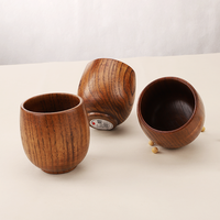 Tasse à vin, saké ou thé en bois massif, portable, durable, avec logo personnalisé, design arabe classique, résistante à la chaleur, 80 ml, pour la maison ou les restaurants