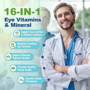 Integratori multivitaminici e minerali Omega-3 Licopene Luteina Zeaxantina in <span class=keywords><strong>capsule</strong></span> con Zinco, Mirtillo rosso, Semi d'uva e Astaxantina - Product Image 5