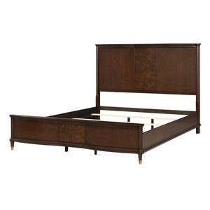 Transitional Style Adjustable Soft <b>Bed</b> 1pc <b>Queen</b> <b>Size</b> Dark Cherry Finish Panel Bedframe with Gold-Capped Legs - Product Image 6