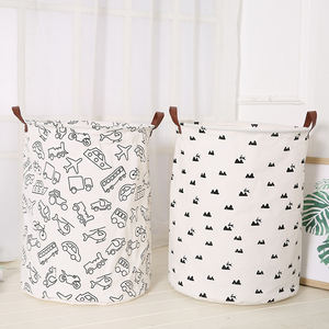 Amazon Vente Chaude Pliable Réutilisable Lin Tissu Bébé Jouet Panier de Rangement Panier - Product Image 4