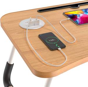 Mesa portátil plegable de madera para el hogar y la Oficina para niños, mesa de estudio con USB - Product Image 2