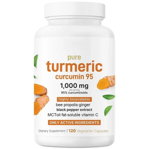 Curcumina Pura 1000mg 95% Curcuminoides con Bioperina, Aceite MCT, Cápsulas Veganas, 120 Unidades - Product Image 1