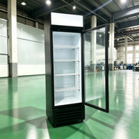 Réfrigérateur vertical commercial pour boissons avec porte vitrée, personnalisable avec logo, pour supermarchés et vente en gros
