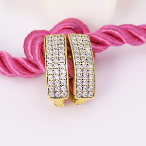 Orecchini a Cerchio Tripli Dorati per Donne, Orecchini Vintage Scintillanti, Gioielli di Moda Quotidiana - Product Image 3