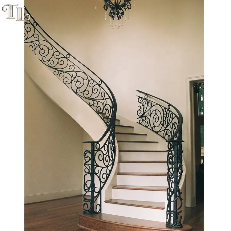 Merdiven merdiven parçaları korkuluk ferforje merdiven küpeşte tasarım metal merdiven korkulukları