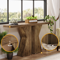 Table console en bois et métal de style Mid-Century Modern, 55 pouces, sur mesure, étroite, pour entrée, salon, appartement, maison