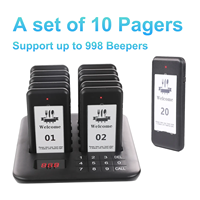 Pager certifié sans fil lumière rouge 10 appel récepteur son sonnerie bouton fabricant Restaurant appelant pour café camion de nourriture