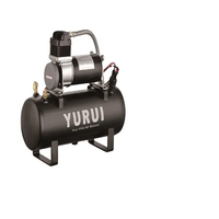 Compresseur d'air embarqué 150 PSI pour pneus de voiture 4x4 avec manomètre, kit source d'air tout-terrain pour klaxon pneumatique