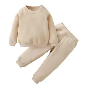 Organic Children's Fleece Suit Cotton Boy Clothing Sets Custom Fleece Kids Tracksuits Sets Children Streetwear Boy Child Clothes