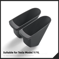 Boîte de rangement pour porte avant de voiture, accessoires intérieurs pour Tesla Model Y Juniper YL 2025, poubelle de voiture, bac de rangement pour déchets