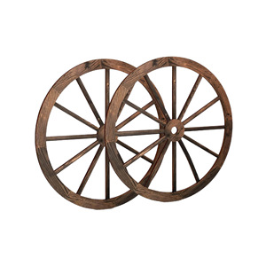 Décorations murales vintage en bois en forme de roue, lot de 2, décoration rustique pour la maison, art circulaire en MDF - Product Image 5