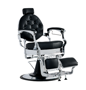 Silla de Barbero de Hierro al por Mayor de Fábrica, Estilo Moderno, Giratoria 360 Grados, Reclinable, Altura Ajustable, Cuero Personalizable - Product Image 1