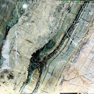 Luxury Prague Green <strong>Marble</strong> Big Slab | Dark Green With Gold Veins High-End Decor Stone For Villa Indoor Walls/Floors/Countertops - Product Image 1