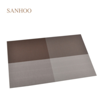 SANHOO nouveau Design ensemble de napperons antidérapants napperons de Table à manger tissés en vinyle Durable coloré