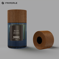 Vente en gros de flacons de parfum vides en verre carré de luxe personnalisés, rechargeables, 30 ml/50 ml/100 ml, écologiques, imprimés à l'écran, en bois