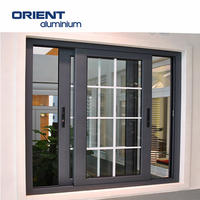 Grille de fenêtre en aluminium à triple vitrage design moderne système coulissant de fenêtres en aluminium pour la maison