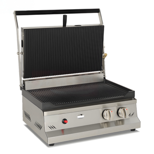 Grill à gaz commercial, plaque de cuisson, presse à panini, machine à griller à rainures, grille à pain grillé au gaz, grill de contact pour hamburger, sandwich - Product Image 2