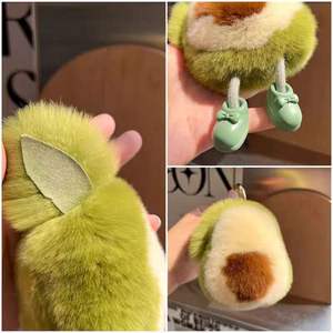 Porte-clés <span class=keywords><strong>de</strong></span> voiture en forme d'avocat vert Kawaii, pendentif mignon en peluche, jouets en peluche, porte-clés fruits pour ornements <span class=keywords><strong>de</strong></span> sac - Product Image 5