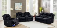 Ensemble de canapé convertible moderne 7 places en cuir véritable avec design pliable pour salon d'appartement