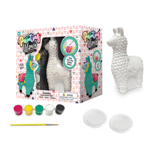 DIY卡通羊驼石膏画制作自己的绘画玩具套装教育儿童工艺品儿童用品套装 - Product Image 1