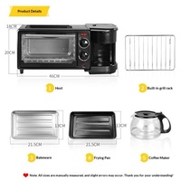 Vente directe d'usine Machine à petit-déjeuner 3 en 1 Four miniature multifonctionnel et cafetière