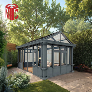 आधुनिक डिजाइन इन्सुलेटेड स्टैंडिंग सनरूम वाटरप्रूफ टेम्पर्ड ग्लास एल्यूमीनियम मिश्र धातु फ्रेम त्रिकोण - Product Image 1