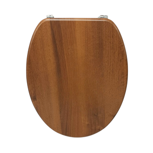 Asiento de inodoro ovalado en MDF de nogal - Product Image 1