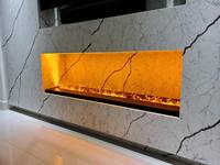 Cheminée électrique linéaire moderne Sefire Antomizing 750 mm 4D à vapeur et brume, insert intérieur en acier, écologique, avec télécommande