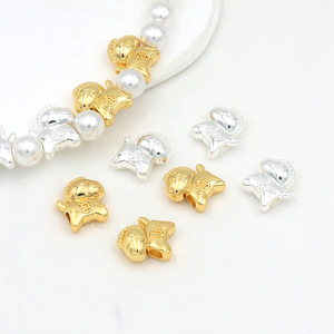18k Gold <b>Silver</b> Copper Rabbit Spacer <b>Bead</b> Pendant For Bracelet Making D139 - Product Image 3