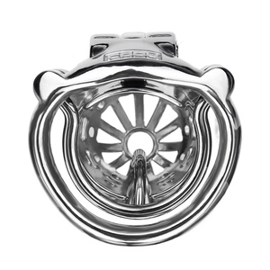 Jaula de Castidad Masculina de Metal FRRK, Anillo para Pene Transpirable, Anillos de Bloqueo para Pene, Anillos PA, Juguetes Sexuales BDSM para Hombres - Product Image 2