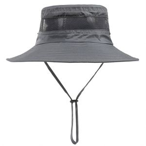 Custom Outdoor Summer Sunshade Sun Uv Protection Wide Brim <b>Cap</b> Mesh <b>Hiking</b> Fishing Fisherman Bucket Boonie Hat - Product Image 3